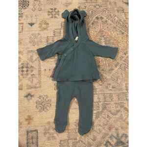 Kate Quinn blue Hooded Top Knitted 2 pc. Pajama Set Size 0-3 Months